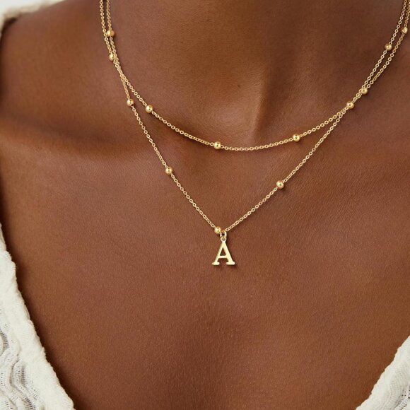 Elegant 14K Gold Plated Initial Necklace with Lobster Clasp - Jewelry Gift - Picture 6 of 9